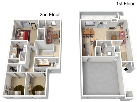 Floor plan for 3 beds, 2.5 baths, 1874 sqft